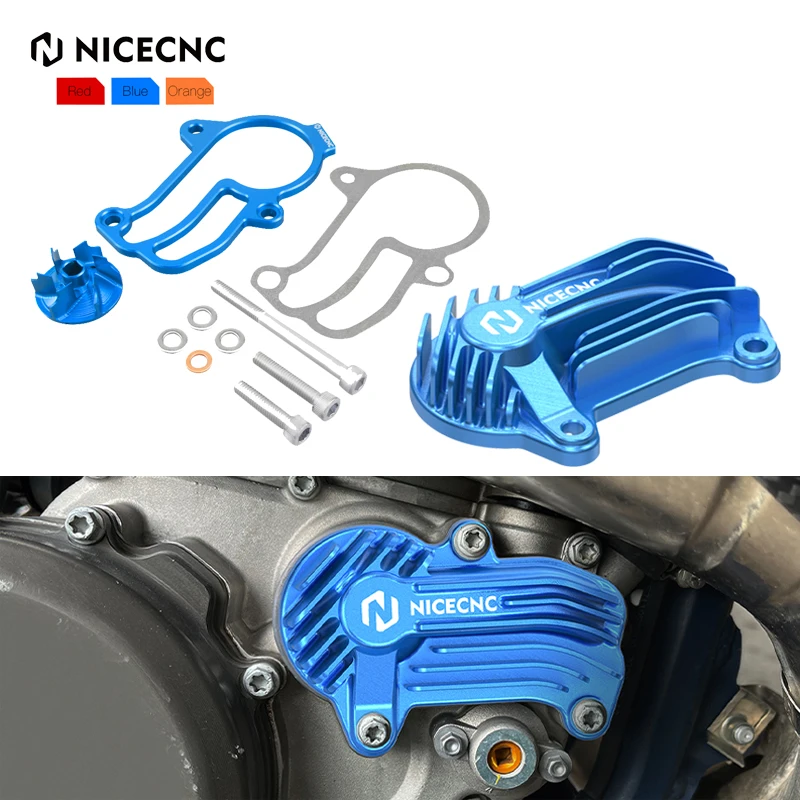 NICECNC For Husqvarna 2020-2023 TE 250 300 Oversized Water Pump Cooler Impeller Spacer & Water Pump Cover TC250 TX300 2019-2022 