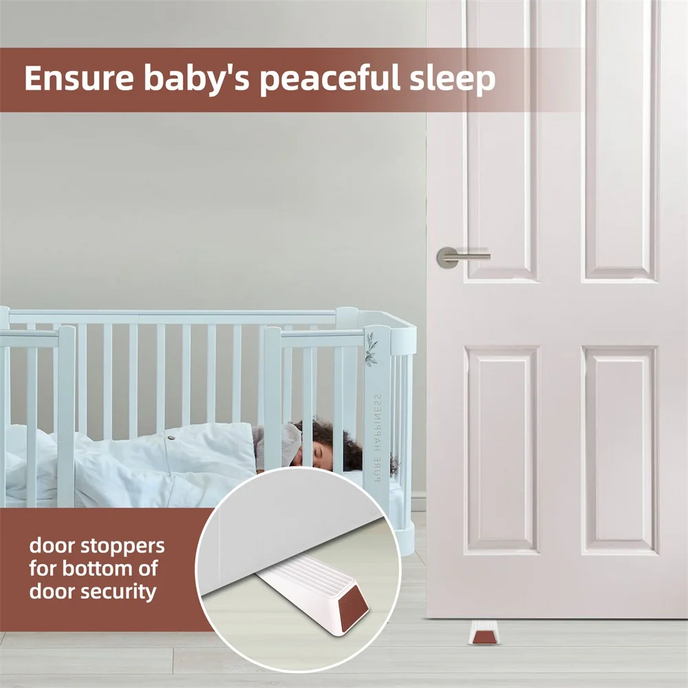 Alarme d'arrêt de porte avec sirène 120db, 4 pièces, alarme de sécurité Portable pour maison, hôtel, 3 niveaux de sensibilité, alarme de cale de porte