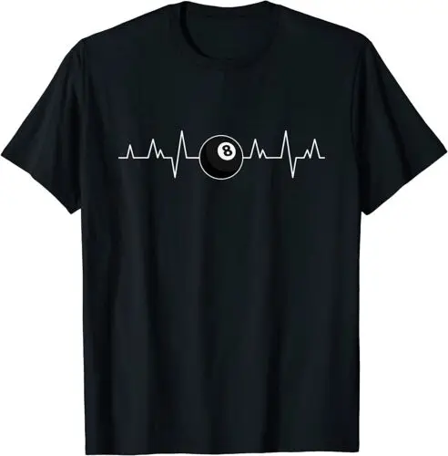 

NEW LIMITED Pool Players Heartbeat Billiards 8 Ball T-Shirt