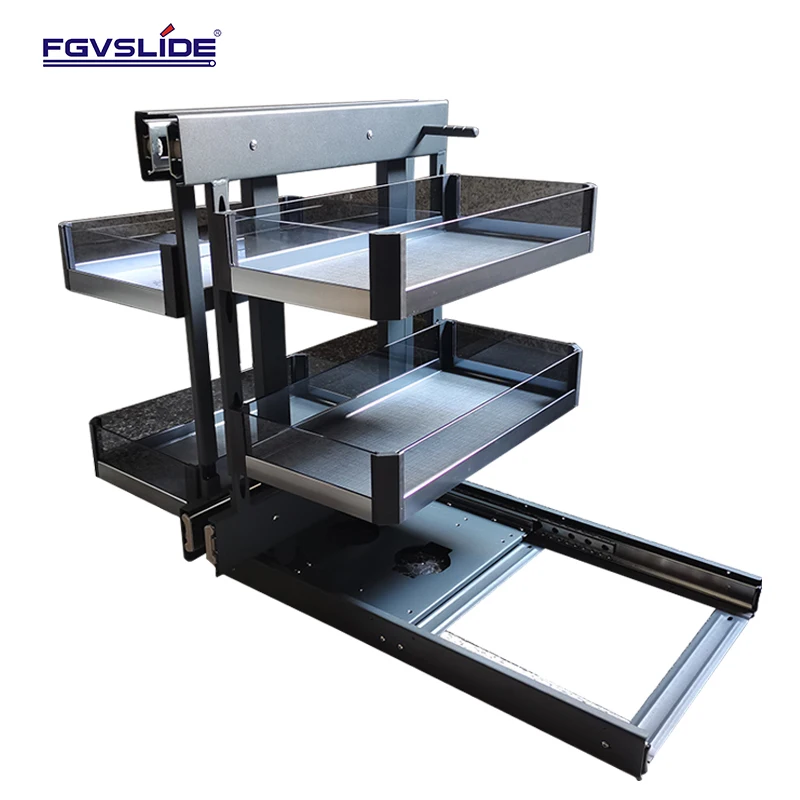 FGVSLIDE Kitchen Cabinet Small Monster Folding Full Open Corner Cabinet Kitchen Magic Corner Basket