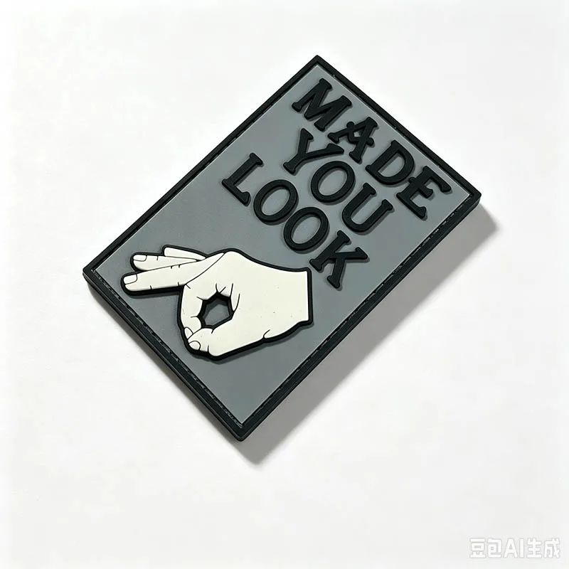 Tactical Patch Funny Hand Gesture Bullet Mouth Morale Badge PVC Rubber & Embroidered Applique Hook Loop for Backpack Vest Hat