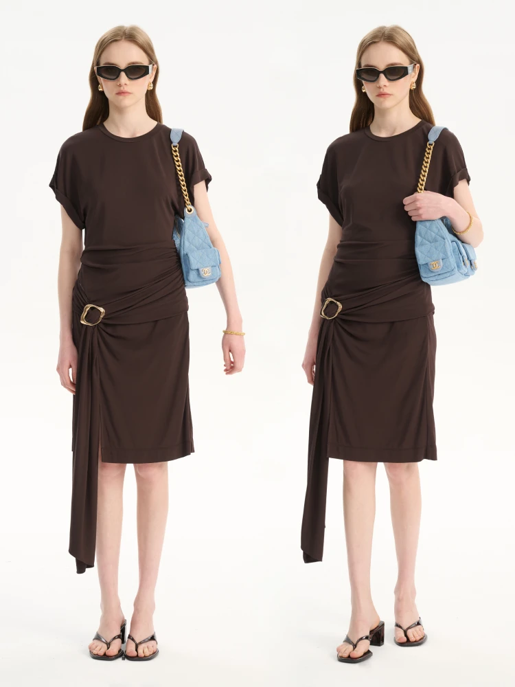 

YMAIMAI Концентрированный американский Deep Roast Brown Dr Silk ort Sve Hanging Ne Dr Лето Весна Осень Повседневный