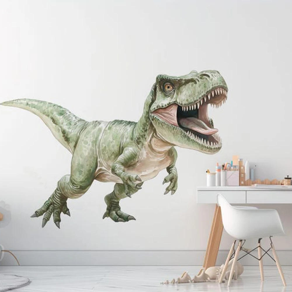 Large T-Rex Dinosaur Wall Stickers Dinosaurs Dino Jungel Animal Wall Decals for Bedroom Playroom Boys Bedroom Home Decor view 2