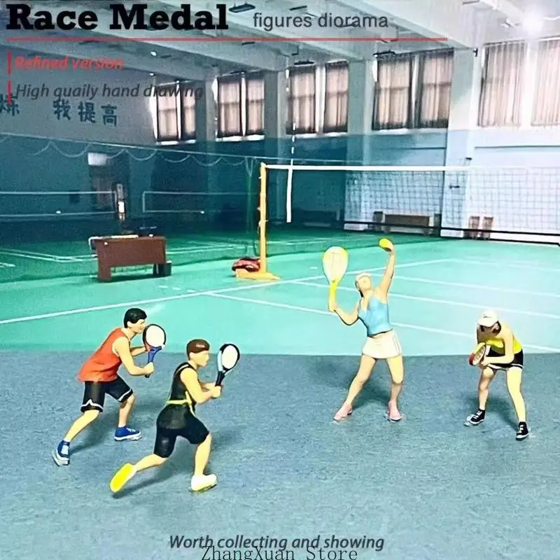 Tennisspieler-Figurenmodell, Maßstab 1:64, bemalte Miniaturfigur, Miniaturszenen, 3XUF – Detail 7