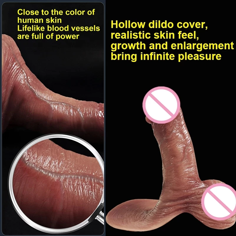 Realistic Penis Cover Sleeve Header Cock Case Cock Enlargement Dick Extender Extension Men Enlarged Silicone Reusable Condoms