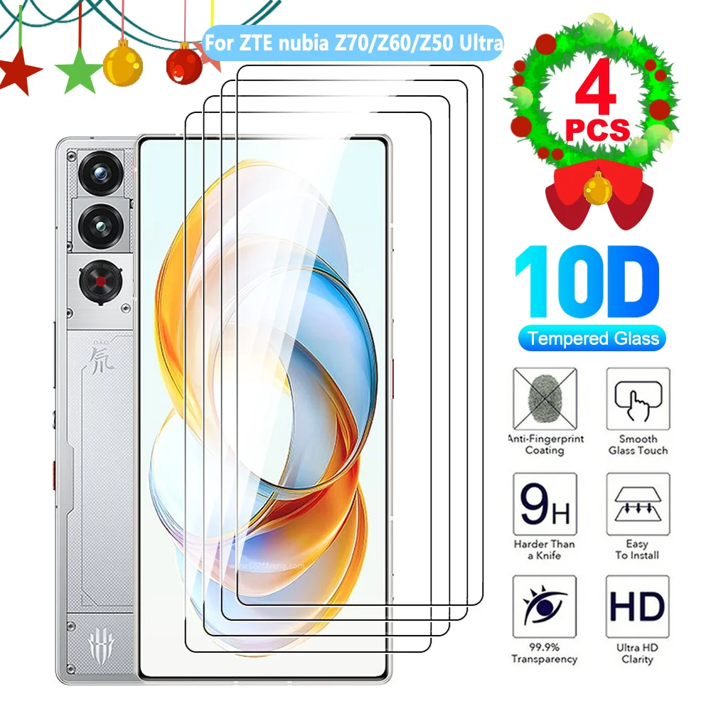 4pcs Screen Protector For ZTE nubia Z70 Ultra Z70Ultra Red Magic 10 9 9S 8 8S Pro Plus Z60 Z50 Ultra Protective Glass Phone Film