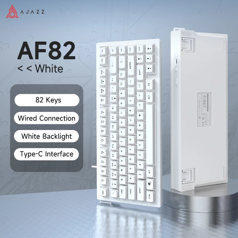 AJAZZ AF82 Bedraad membraantoetsenbord, gemengde achtergrondverlichting, 75% lay-out, 82 toetsen, werkt met Windows & Mac, voor kantoor en gaming