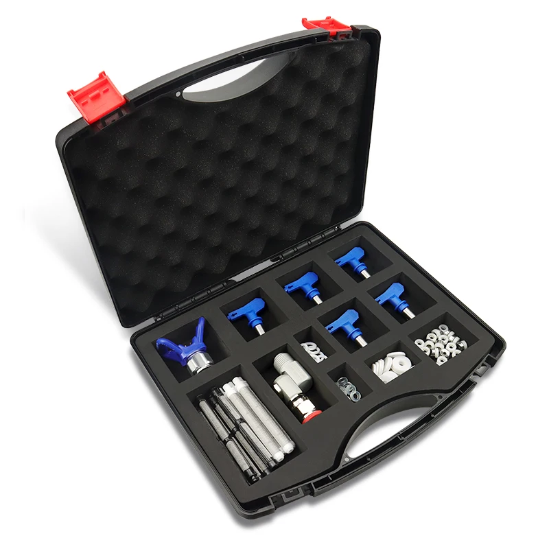 Airless Spray Machine Accessories Toolbox For Storage Organizers Nozzle Seat Spray Gun Filter Scree Universal Joint  Head Gasket