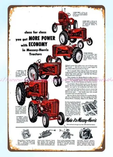 1953 Farming Massey-Harris Tractors farm agriculture metal tin sign home decor