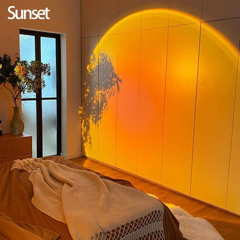 Projection Lamp LED Night Light Atmosphere Projector,USB Photography Lamps 180° For Bedroom Studio Decor