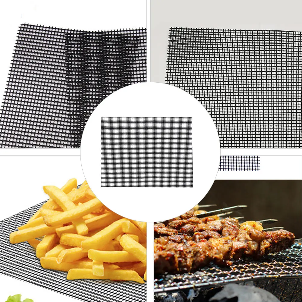 

3 Pcs Non Stick Barbecue Wire Pad Mats Glass Fiber Coated Food Material Grill for Outdoor