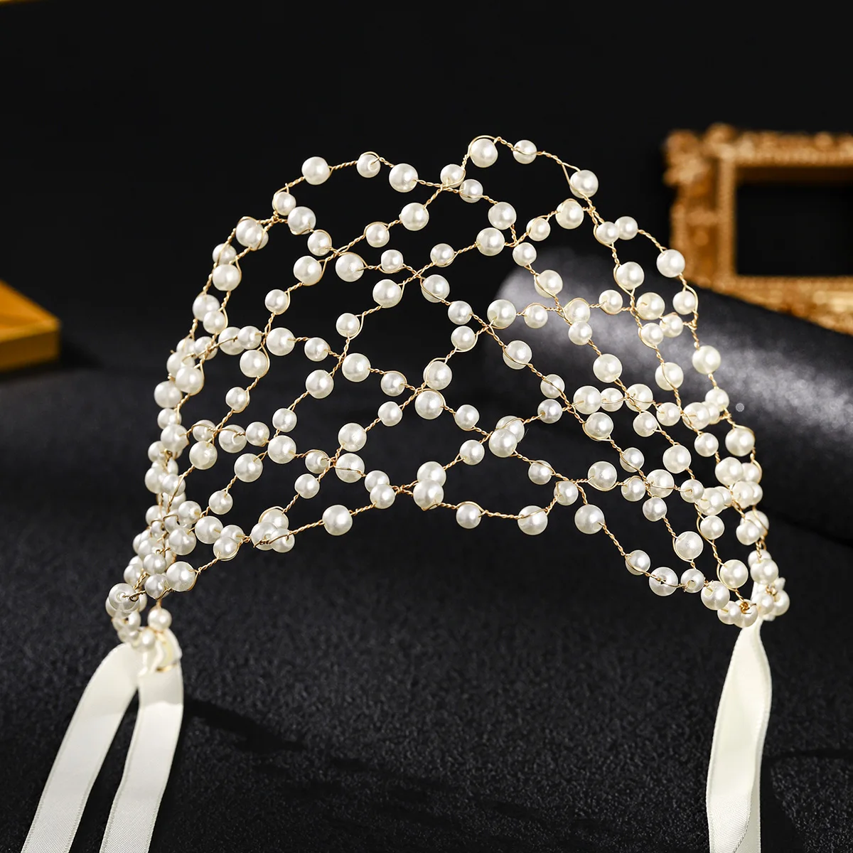 

Модная плетеная повязка на голову с жемчугом для женщин, роскошная текстура, аксессуар для волос в стиле Рамадан, ближневосточная женская повязка-тиара, украшение для волос.