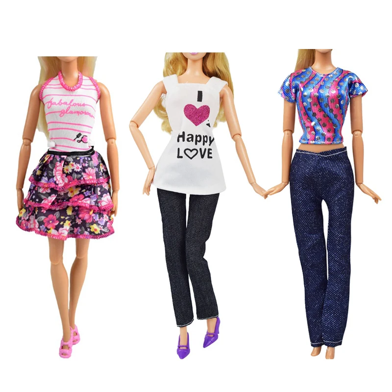 3 Pcs/lot Leopard Dating Skirt High Quality Manual Homemade Dress Doll Clothes Accessories Girl Toys for Barbie Doll Clothes