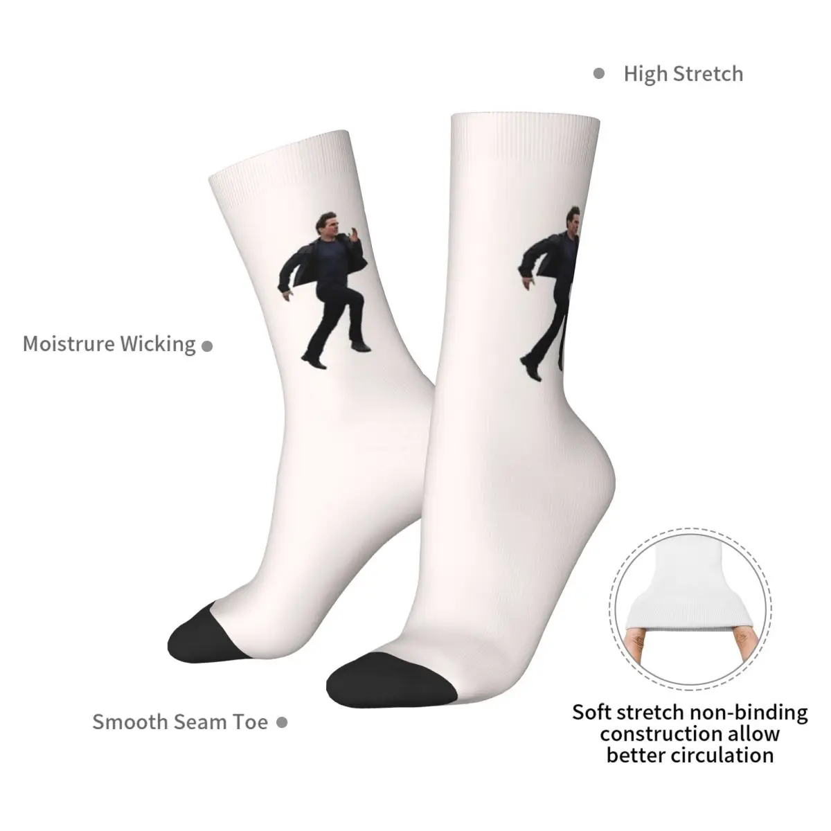 إيثان هانت مهمة غير مستحيلة ملصق الجوارب Harajuku جوارب امتصاص العرق كل موسم الجوارب الطويلة هدايا عيد الميلاد