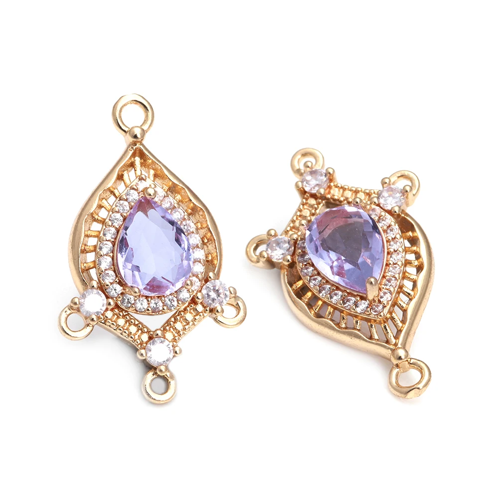 High Quality 18K Gold Color Brass and Zircon More Style Earrings Connect Charms Pendants Jewelry Making Diy Findings Accessories