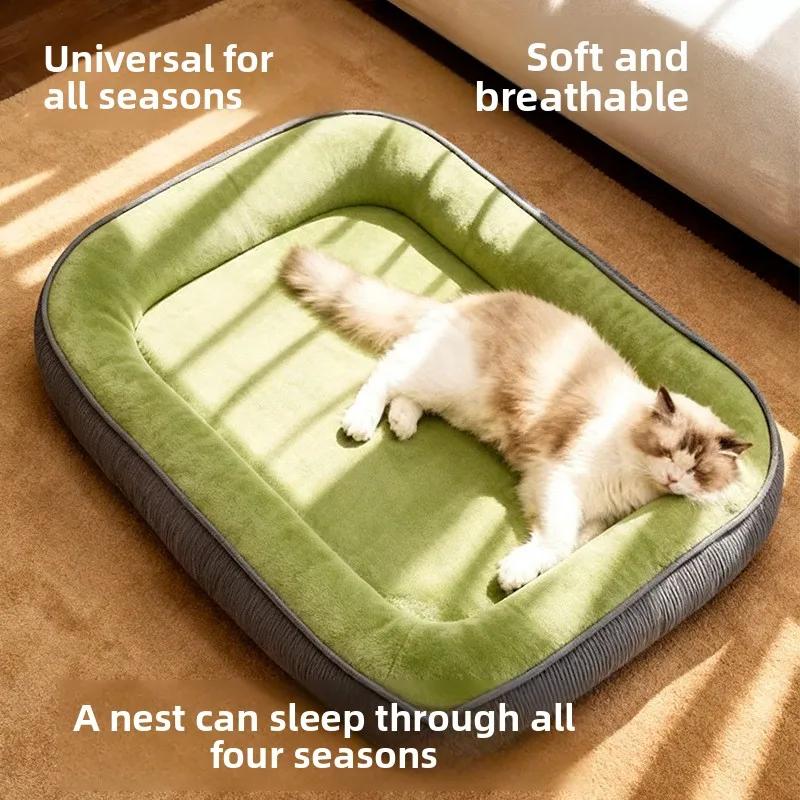 Warm Washable Dog Cat Bed for Small Medium Dogs, Winter Sleeping Mat with Sofa Style, 4-Season Pet Furniture