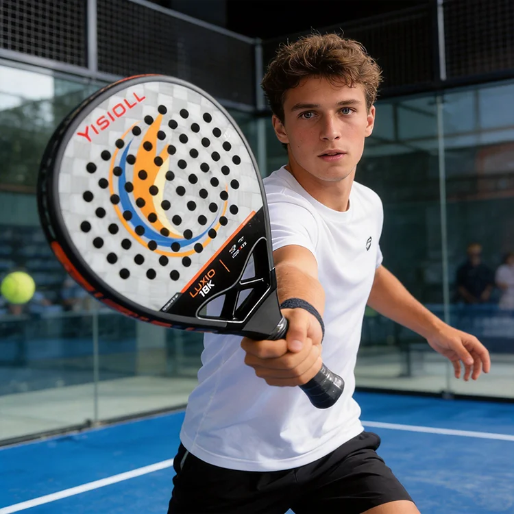 Full Carbon fiber material OEM padel racket, independent custom design service for brand owners, durable structure for youth and