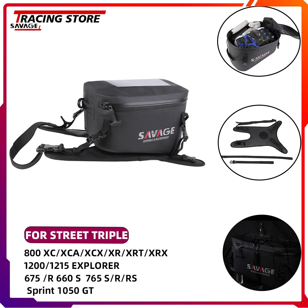 

Сумка на бак, водонепроницаемые сумки для багажа для Street Triple 660S 675/R 765S 765R 765RS Tiger 800 955 1200/1215 для Daytona 600 675 955
