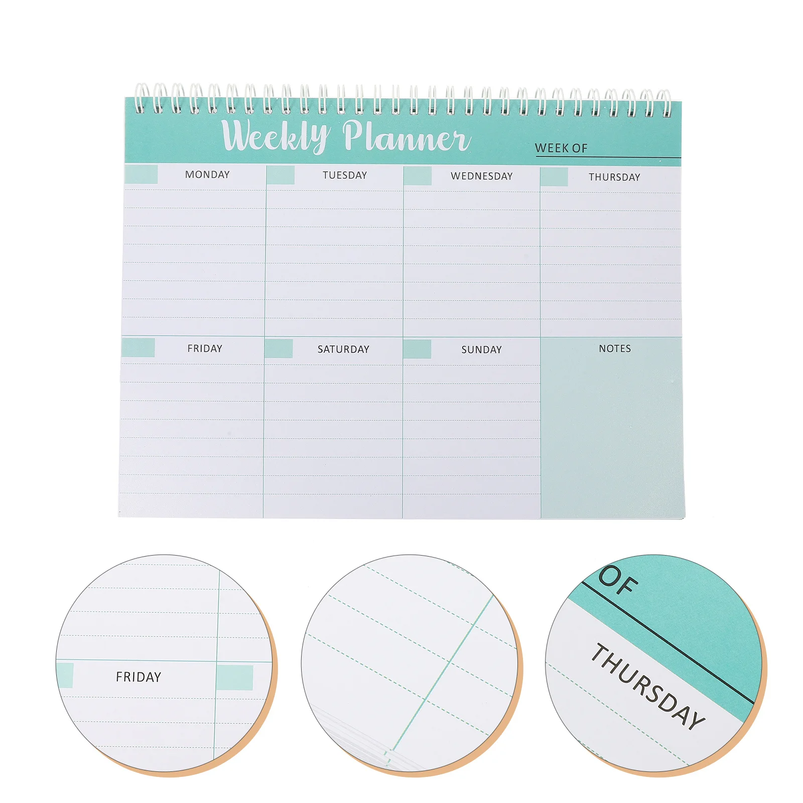 Weekly Date Notepad For Work Study Schedule Calendar To Do List Planner Management Print Stationery