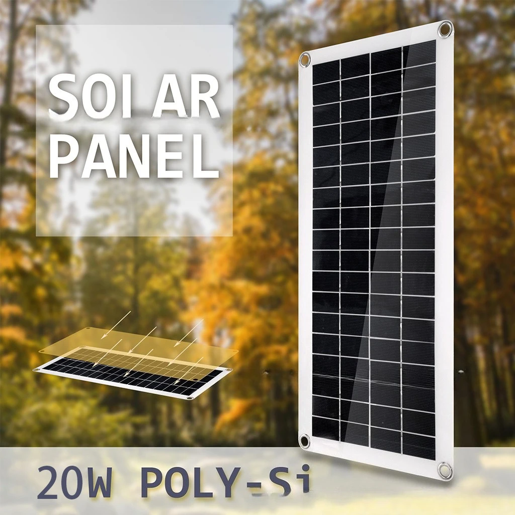 

20W High-Efficiency Solar Panel - Fast Charging Photovoltaic Board for Outdoor/Off-Grid Power (2025 Model)