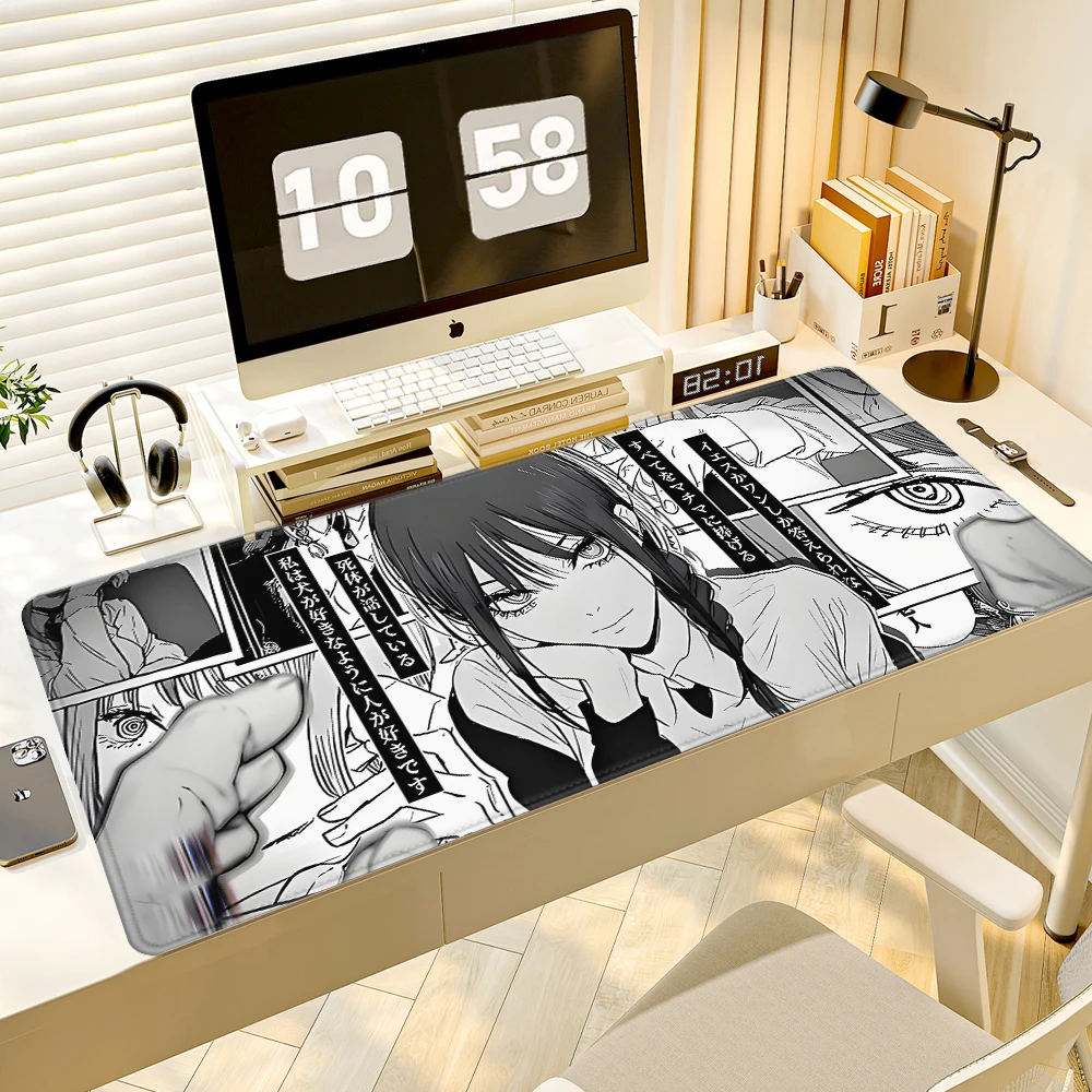 

XXL Chainsaw Man Large Mouse Pad Makima Pc Accessories Xxl Rubber Keyboard Mouse Carpet Anti-slip Gamer Mousepad Laptop Desk Mat