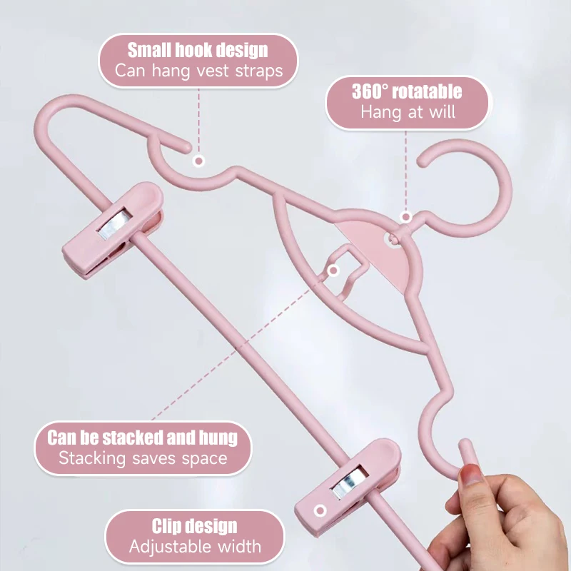 5/10PCS Hanging Adult Hanger With Clip Elasticity Plastic Portable Women Set Of Hangers Storage Non-Slip Skirt Organizers