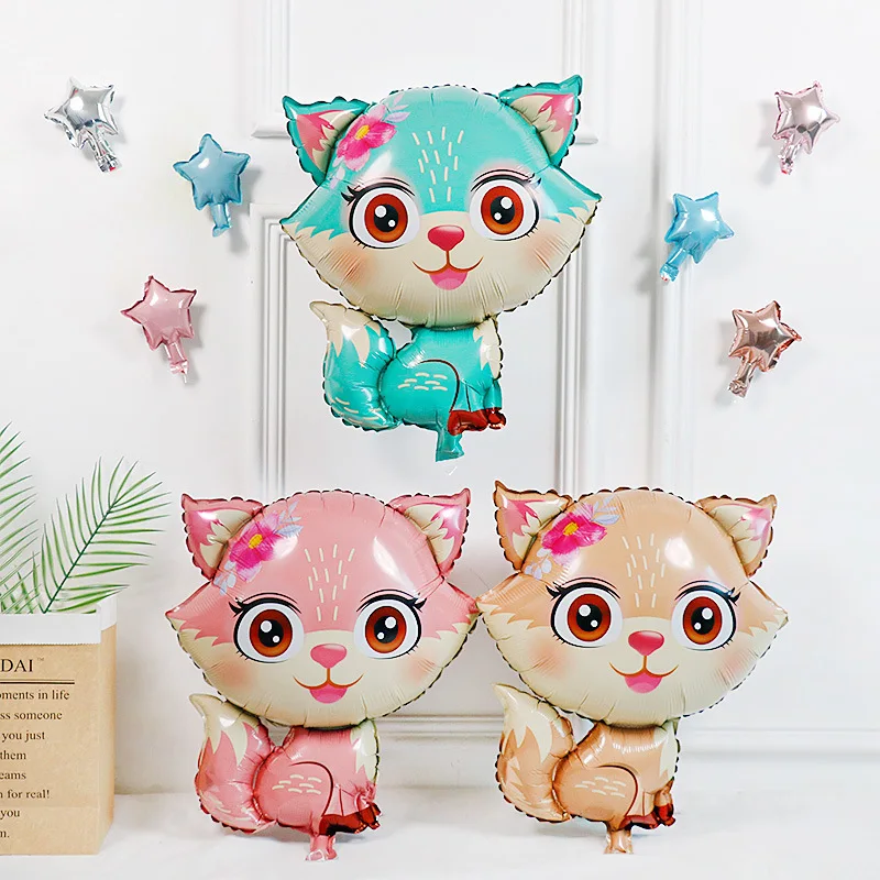 Cute Jungle Deer Fox Animal Foil Balloons Kid Birthday Woodland Forest Theme Party Decor Balloon Baby Shower Decoration Supplies