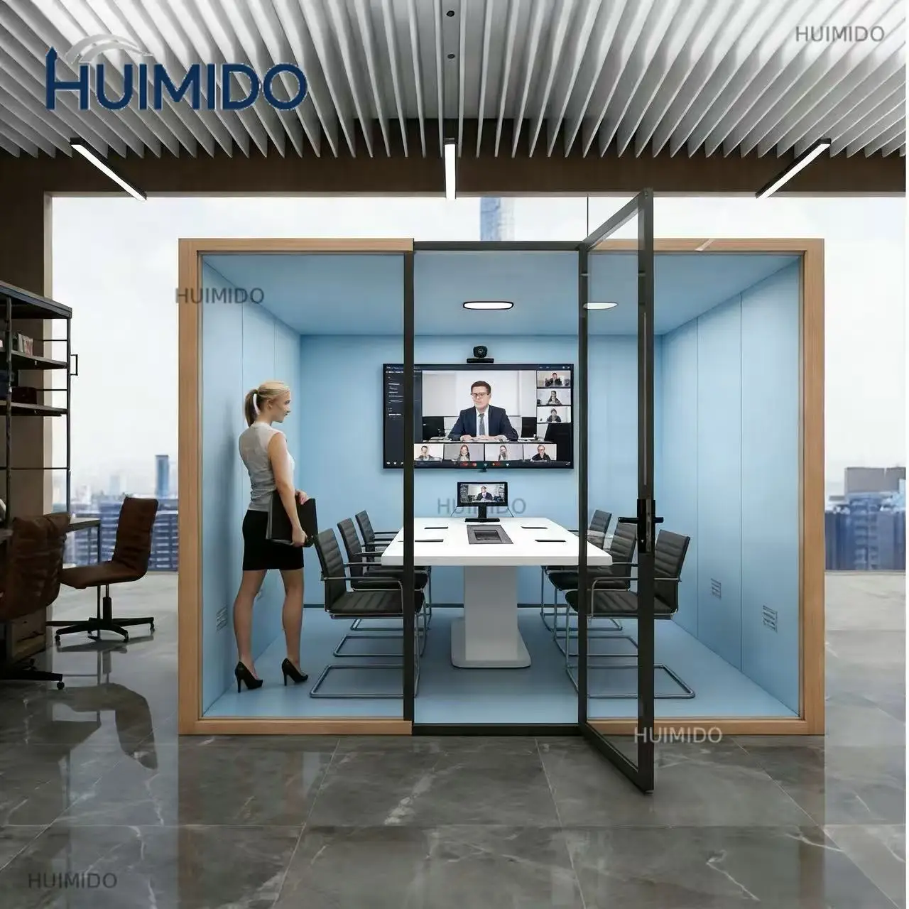 Portable Soundproof Telephone Booth Spacious Private Quiet Office Pod Independent Room For Workplace Consultation Privacy
