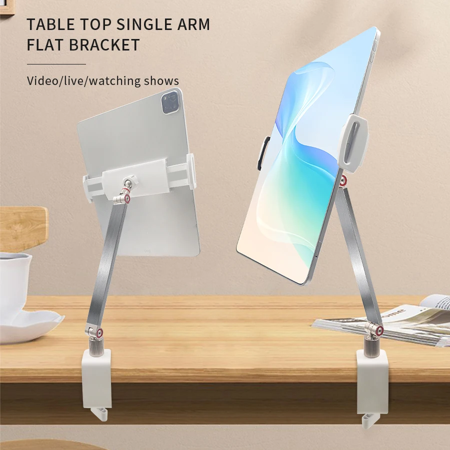 

Overhead Arm Metal Phone Mount Holder Lazy Bed Phone Clamp Table Tablet Pc Holder With Aluminum Clip for Desk and Table Use