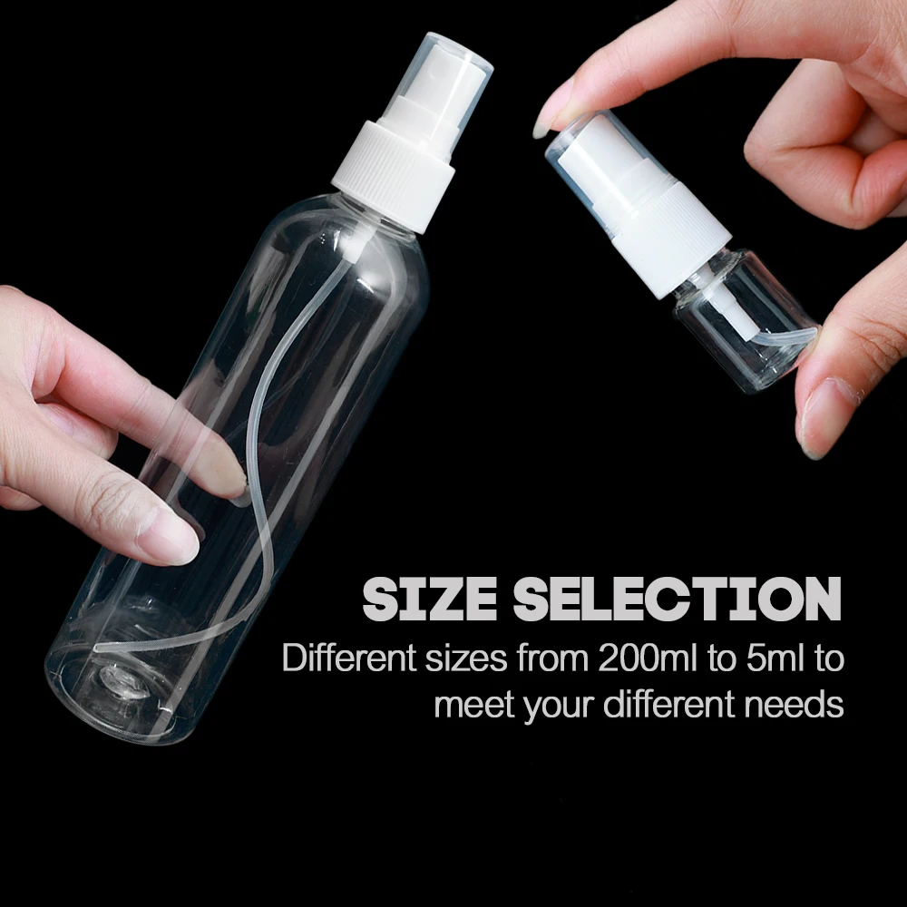 Flacone Spray trasparente flacone riutilizzabile in plastica flacone portatile per profumo da viaggio atomizzatore Spray idratante cosmetico