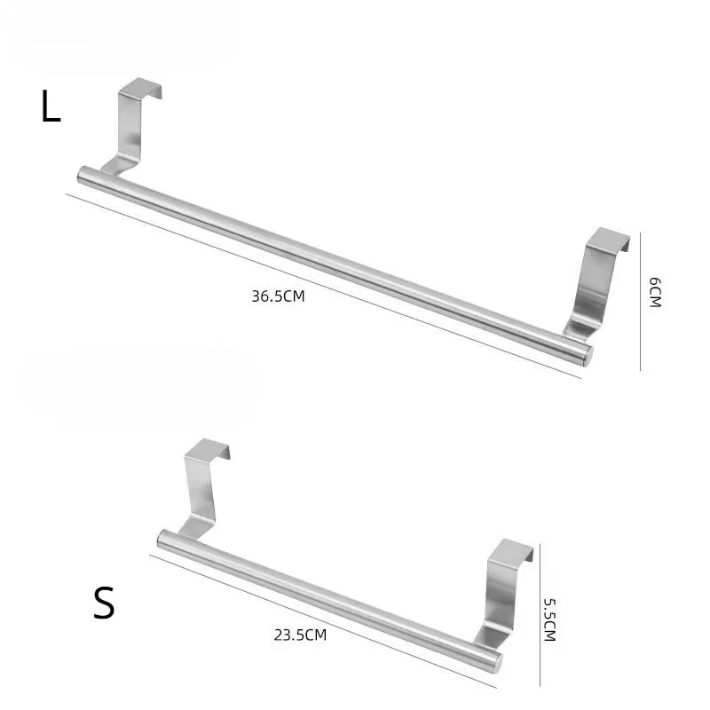 1Pcs Towel Rack Over Door Towel Bar Hanging Holder Stainless Steel Bathroom Kitchen Cabinet Towel Rag Rack Shelf Hanger