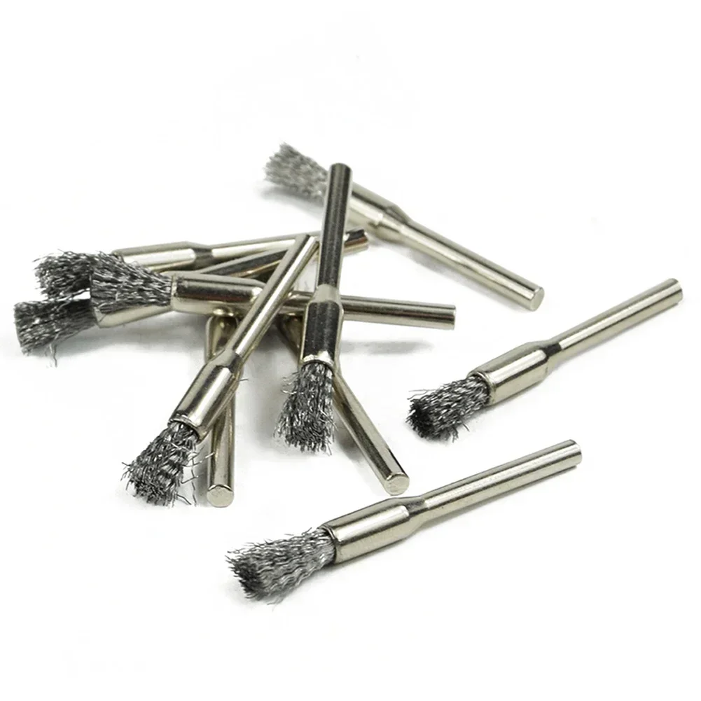 Stainless Steel Wire Brush Steel Tool Wheel 10PCS Wire 53mm Brush Diameter5mm Drill Electric Handle-Diameter3mm