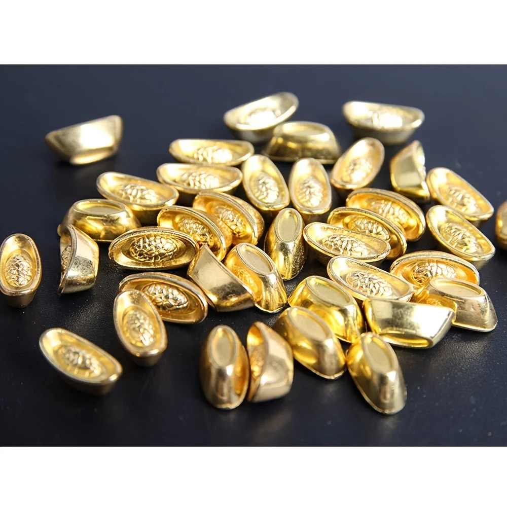 Gold Ingot Lucky Yuanbao Ornament Decor for Fortune Wealth