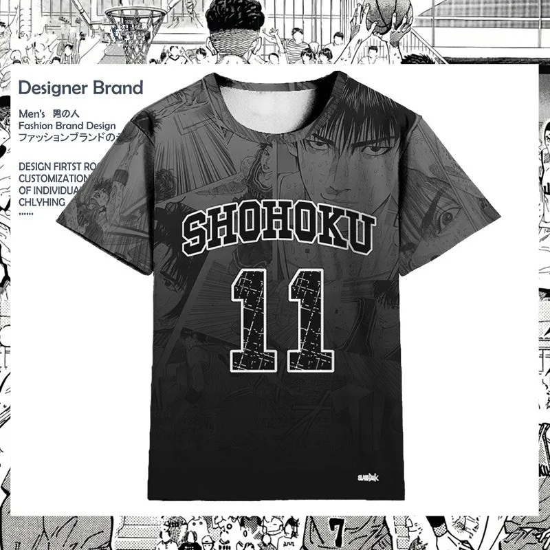 Slam Dunk Shohoku High School No.10 Hanamichi Sakuragi Cosplay T Shirt Basketball Sportswear Loose Breathable T Shirts