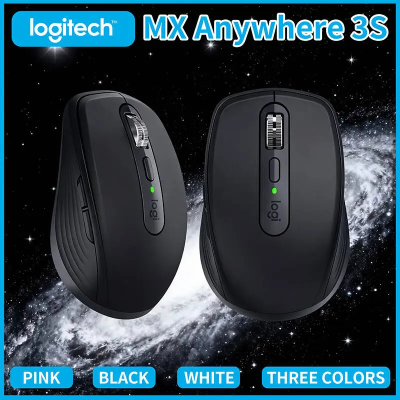 Logitech MX Anywhere 3S Wireless Mouse - Darkfield 8K DPI, MagSpeed Scroll, Silent Click, USB-C Fast Charge, Travel & Office