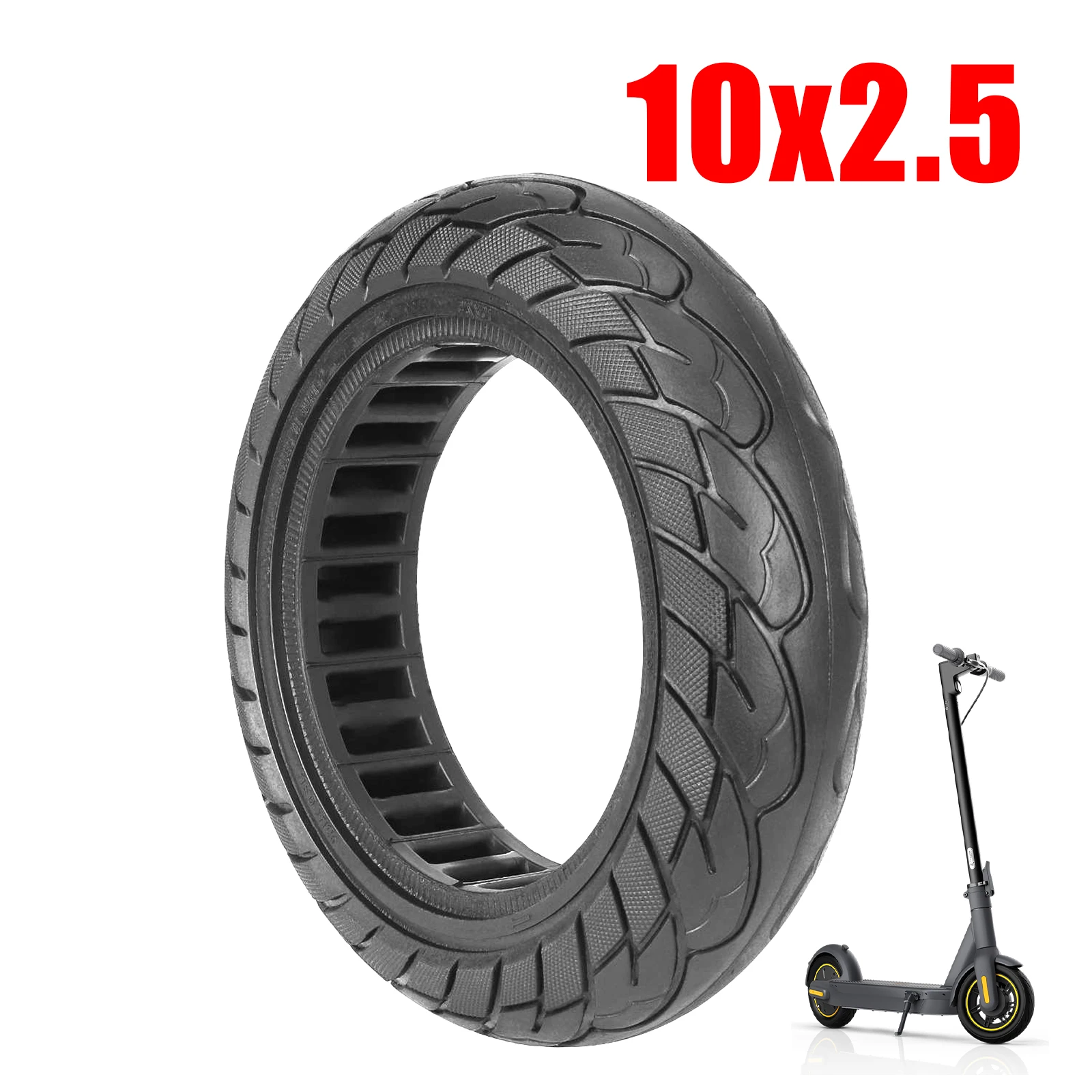 10 Inch 10x2.5 Solid Tire For Ninebot Max G30 G30D G30P G30LP Electric Scooter 10*2.5 Honeycomb Puncture Resistant Tire Upgraded