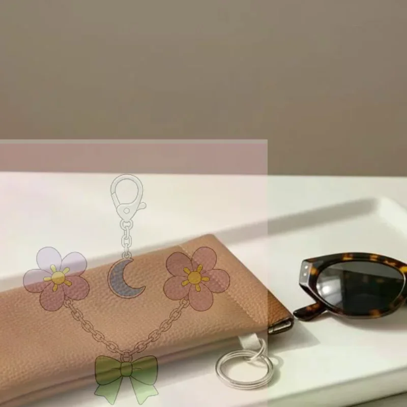 PU Leather Sunglasses Pouch With Keyring Portable Soft Scratch-Resistant Eyeglass Case For Women Men Daily Office & Travel