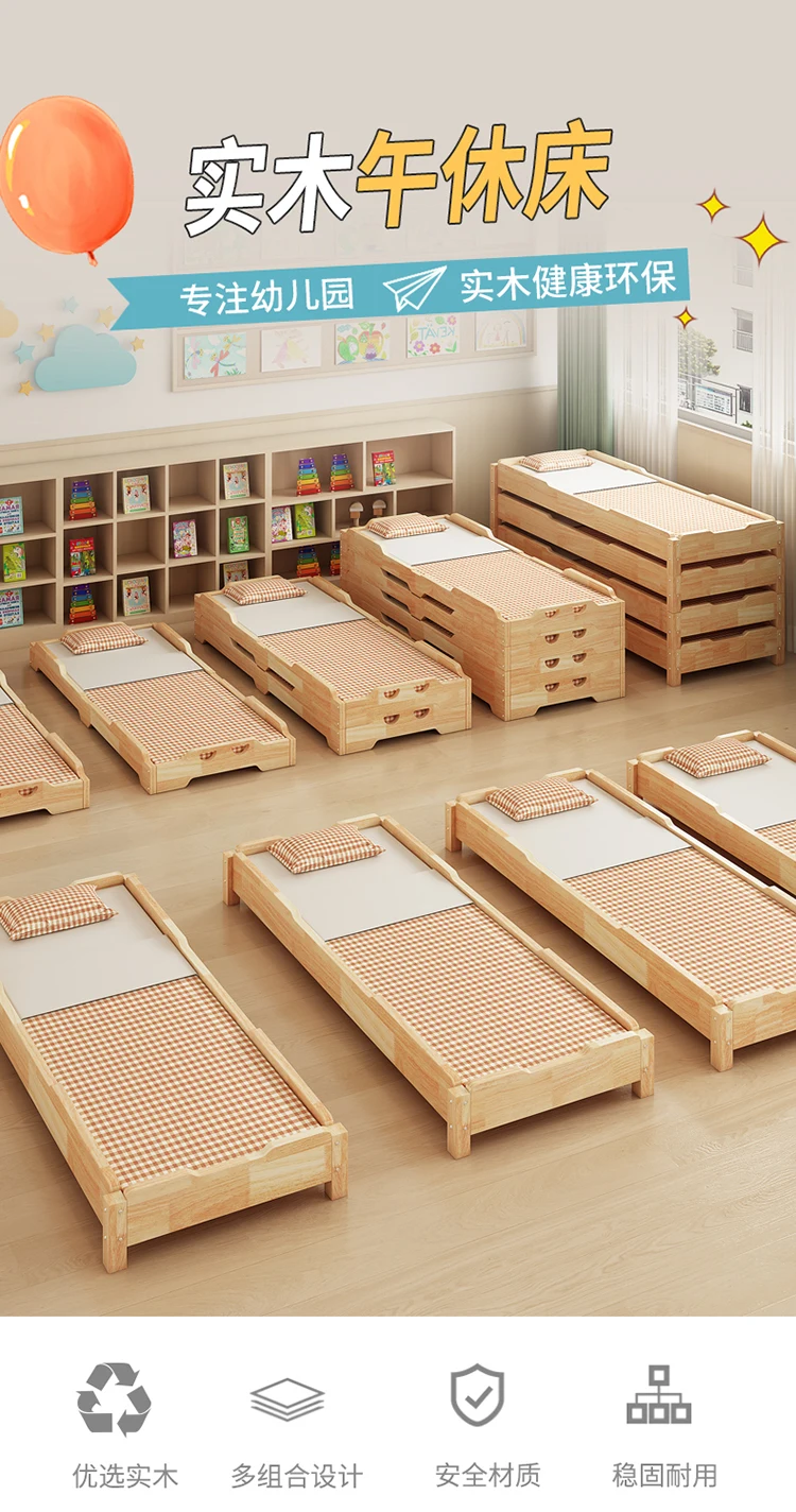 Tempat Tidur TK, Tempat Tidur Tidur Siang Sekolah Dasar Untuk Kelas Penjaga, Tempat Tidur Susun Kayu Solid Untuk Kelas Makan Siang, Waktu Tidur Siang Anak