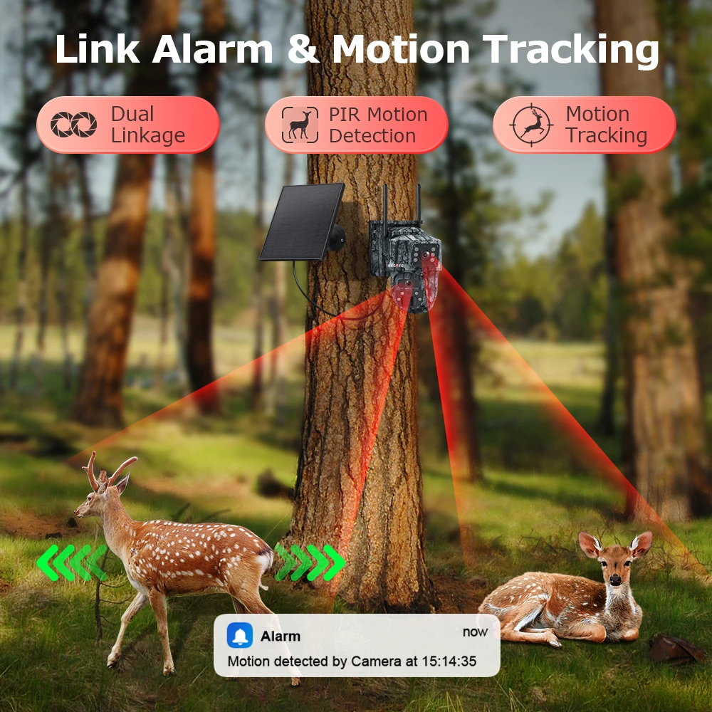 SHIWOJIA 8MP AOV كاميرا البطارية الشمسية 4G SIM AI التعرف على الحيوانات 7/24 ساعة تسجيل واي فاي الصيد مراقبة الأمن فيديو