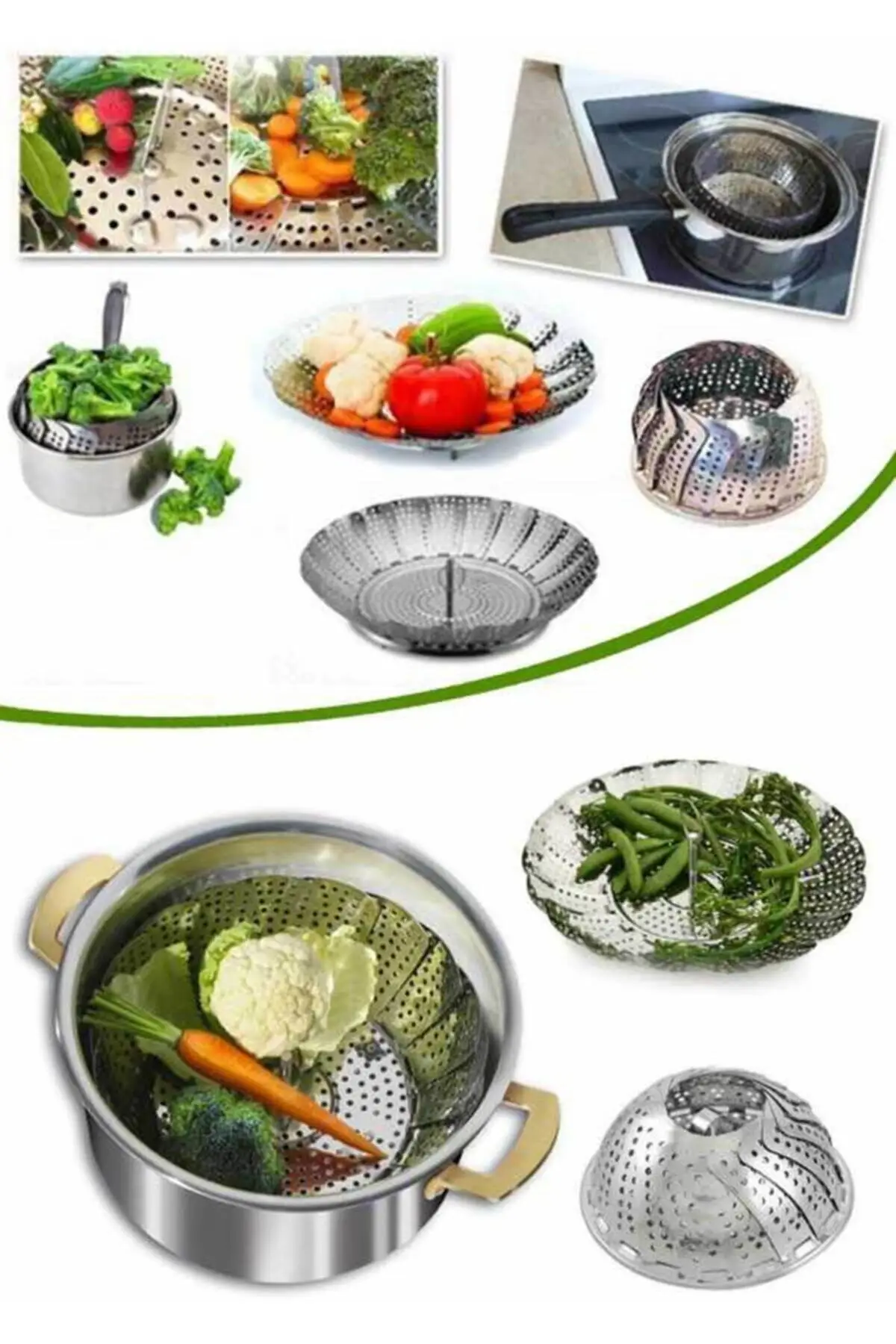 Folding Steaming Vegetables Cooking Boiled Bracket