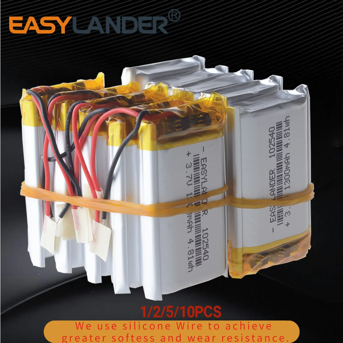 102540 3.7V 1300mAh batteria ricaricabile agli ioni di litio ai polimeri di litio per Mp3 Mp4 Mp5 giocattoli DVR GPS PDA strumenti LED Ligts lampade 982438 102541