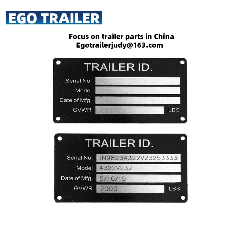 

Heavy Duty Aluminum Trailer ID Tag Vin Plate Serial GVWR Medical Blank Powder Coated Finish RV Parts Camper Accessories