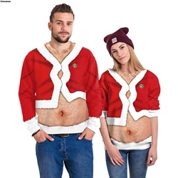 Sweat-shirt de Noël pour hommes et femmes, impression numérique 3D drôle, pull de Noël pour couples, pull de fête de vacances, réveillon du Nouvel An, Y-ly