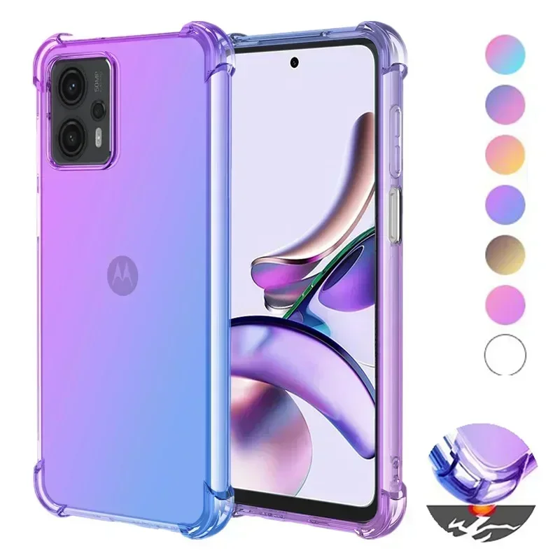 Shockproof Gradient Airbag TPU Case for Motorola Moto G14 G54 G84 G53 G73 G13 G23 G72 G52 G32 G22  Protective Cover Fundas Coque