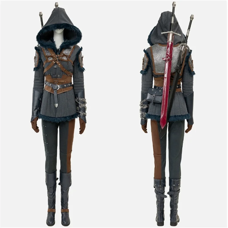 Cirilla fiona cosplay traje fantasia uniforme com adereços acessórios para mulheres roupas de festa de carnaval de halloween