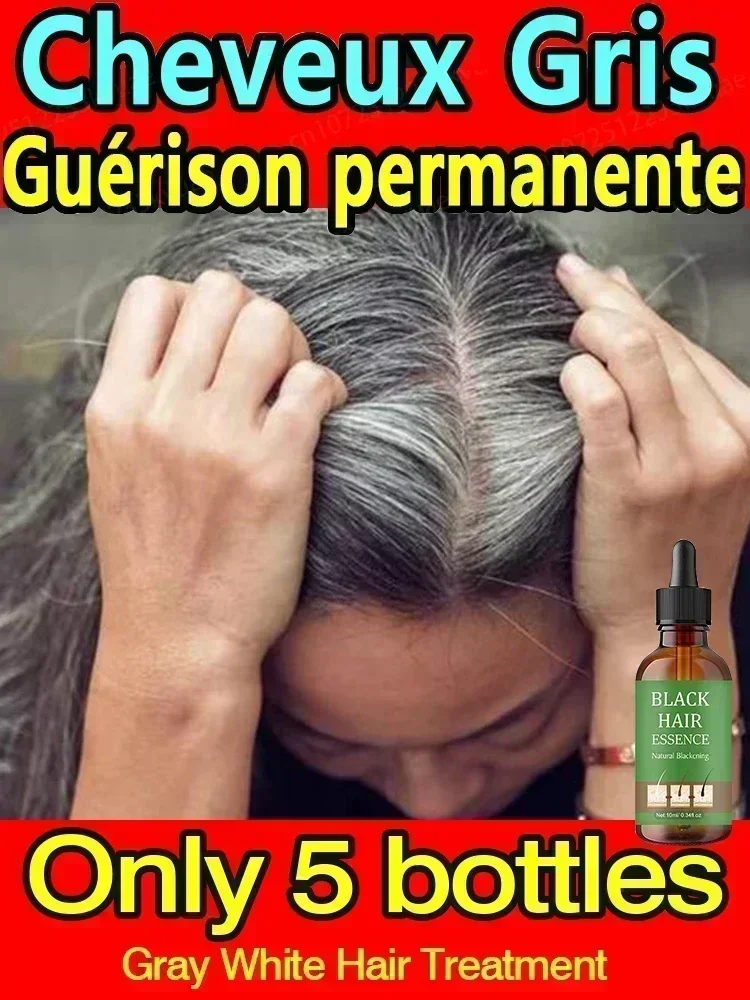 Suero líquido para el tratamiento del cabello para hombres y mujeres, Color Natural, blanco y gris, reparación, esencia nutritiva, antipérdida