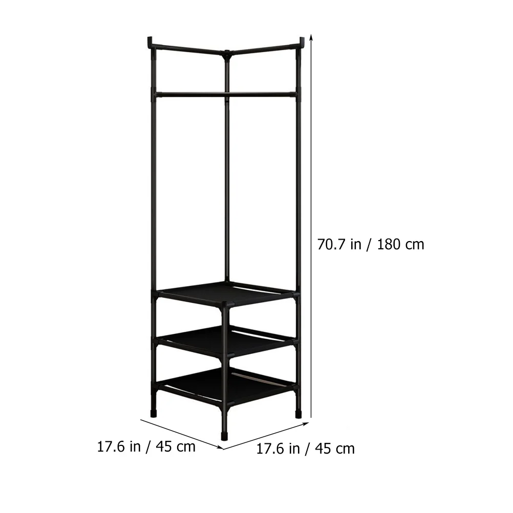 

Corner Coat Rack Small Handbags Garment Scarves Clothes Stand Clothing Heavy Duty Hanger Jacket Wardrobe Metal Racks Drying