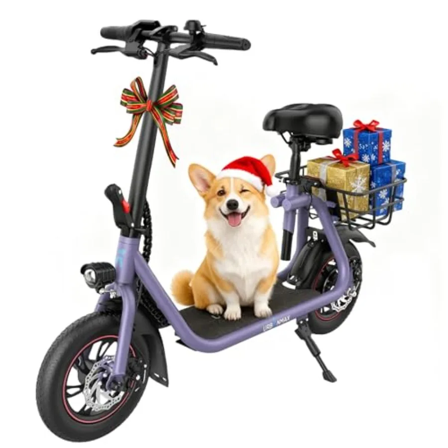 

Urbanamx C1 Electric Scooter with Seat for Adults: Aluminum Alloy, Black, 265 LBS Load Capacity, 450W Motor, 20-Mile Range, 12