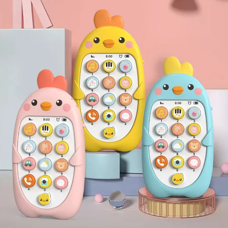 Baby Phone Toy Music Sound Telephone Sleeping Toys with Teether Simulation Toys Phone Infant Early Educational Toy Kids Gifts