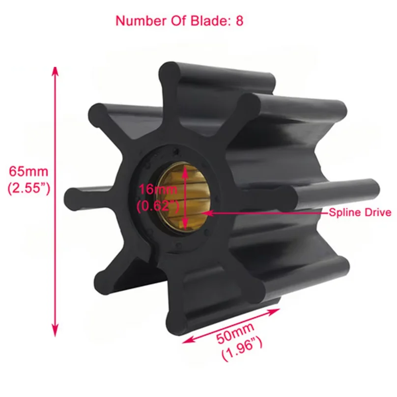 Water Pump Flexible Impeller for Volvo Penta 3841697 801277 825941 875593 877061 D4-225 260 300 Diesel Engine D5 D7 MD 31 41 42